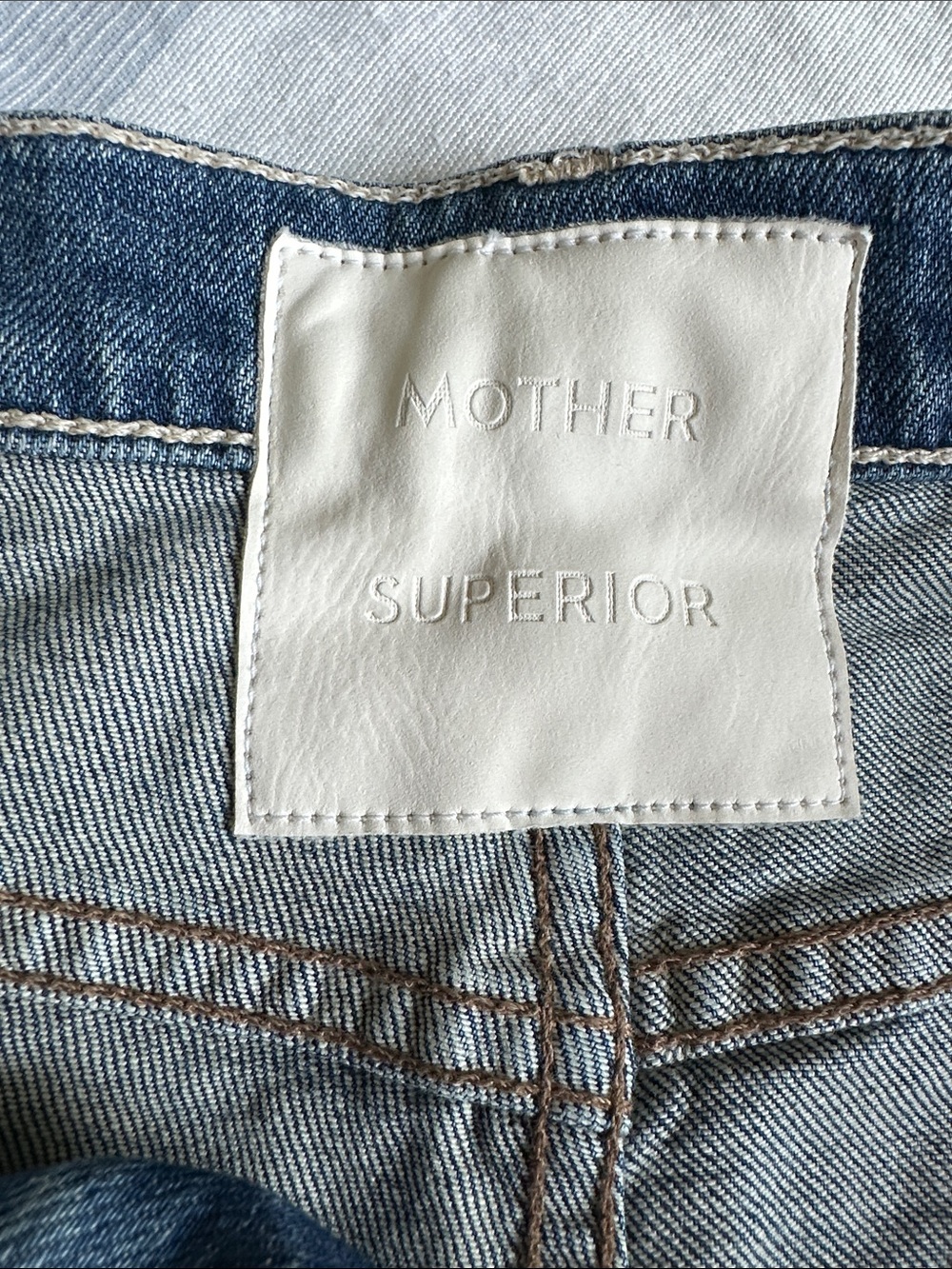 MOTHER Blue High-Rise Frayed Hem Denim Shorts - Picture 3 of 8
